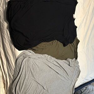 Maternity XL Tops - 3 pack - Black, Olive Green, and Gray